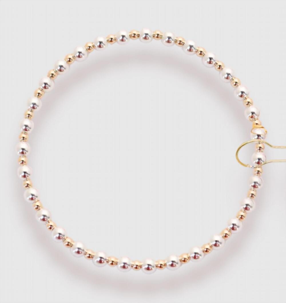 NEW BEADED BLONDES women's katy bracelet in silver w/ gold